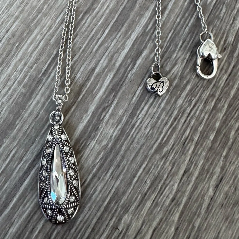 ✨💖BRIGHTON Retired Alice “Love” Reversible Teardrop Pendant Adjustable Necklace